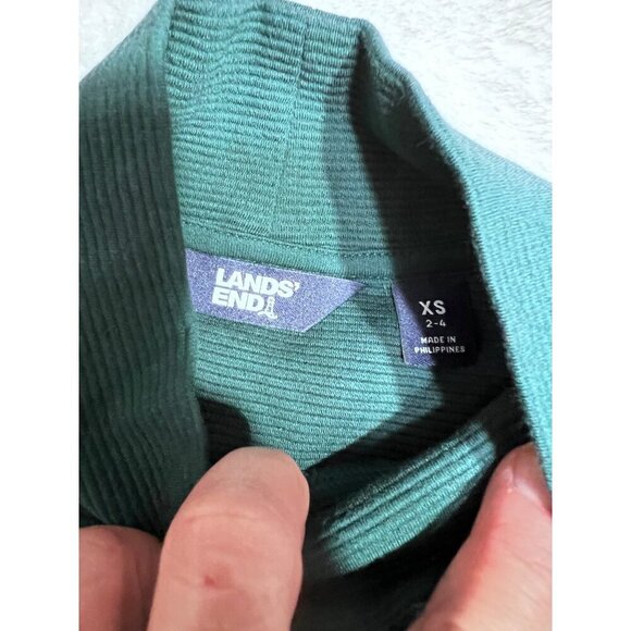 Lands End green turtleneck womens shirt size XS 2-4 - Picture 3 of 5